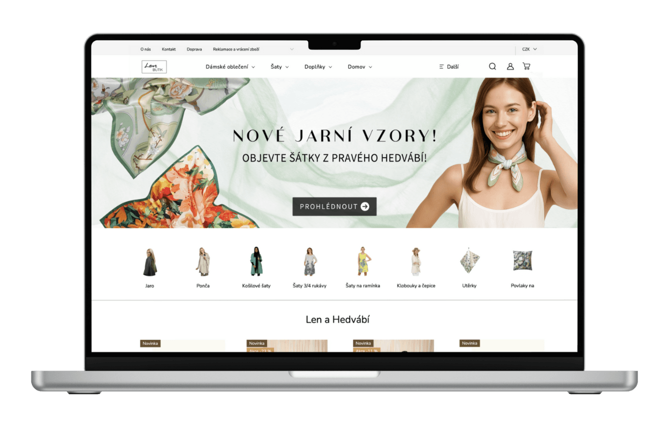 Lenbutik.cz - mobilní verze e-shopu